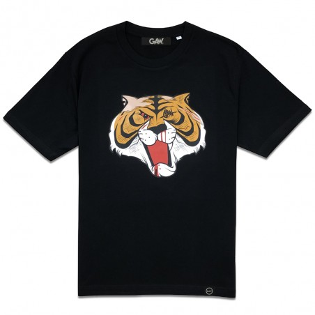 T-shirt streetwear TIGER2 Nero