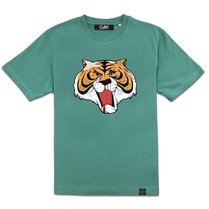 T-shirt Streetwear Tiger2 Verde chiaro