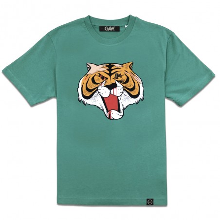 T-shirt Streetwear Tiger2 Verde chiaro